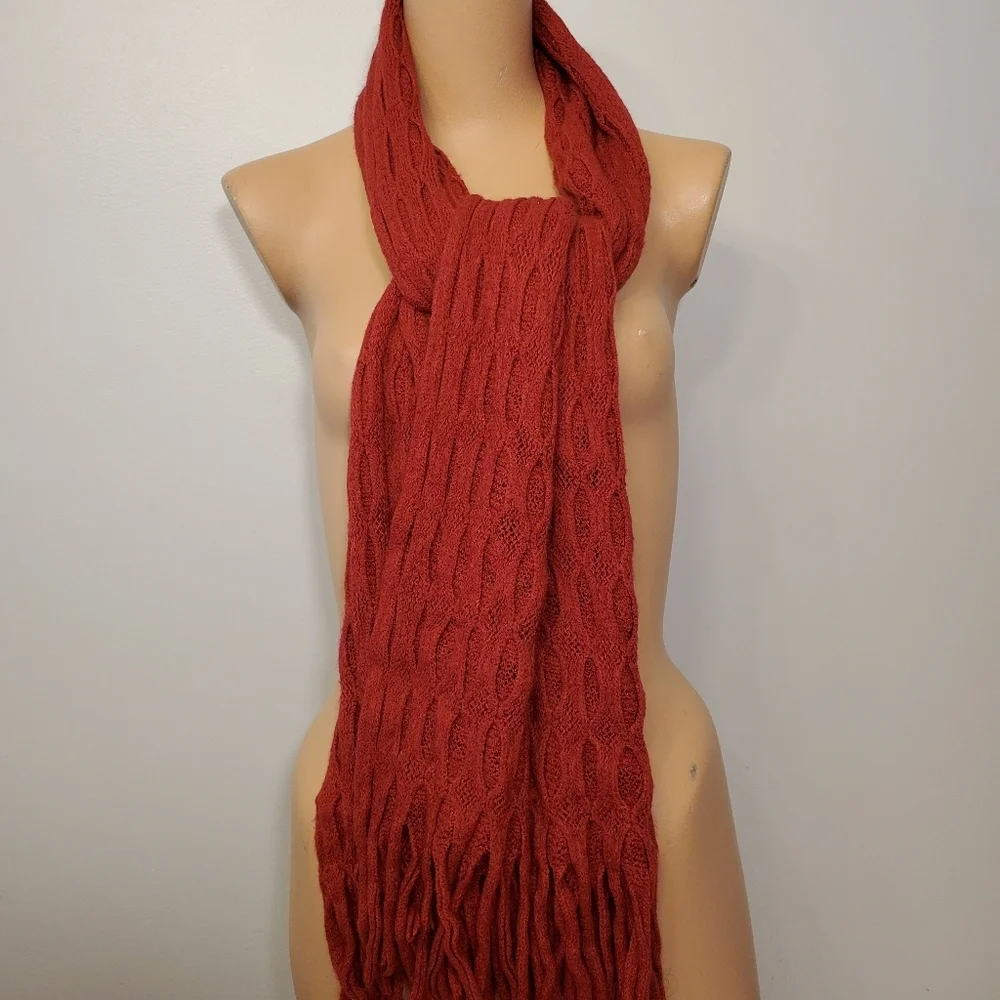 Deep Red Knitted scarf